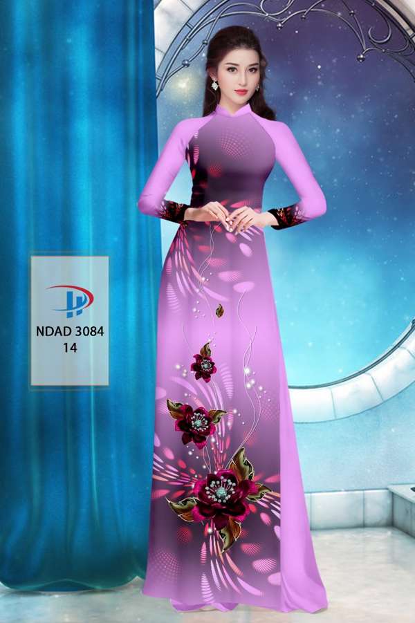 Vải Áo Dài Hoa In 3D AD NDAD3084 53